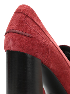 Tod's Double T Suede Chunky Heel Pumps