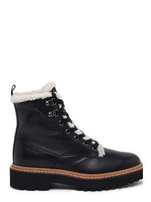 Hogan H578 Shearling Trim Combat Boots