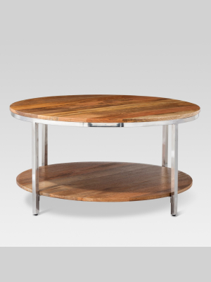 Berwyn Round Coffee Table Metal And Clear Wood - Threshold™