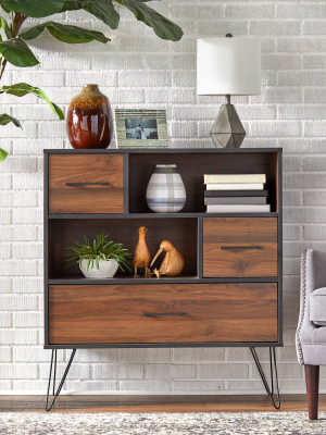 Vintage Living Cabinet Black/walnut - Buylateral