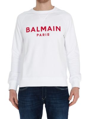 Balmain Flocked Logo Sweatshirt