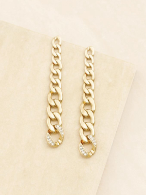 Chain Link Sway 18k Gold Plated Dangle Earrings