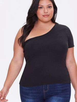 Plus Size One-shoulder Top