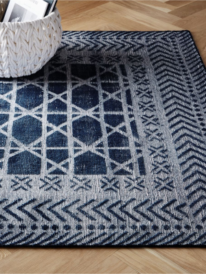 Dorian Handknotted Blue And Grey Rug