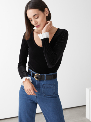 Ruffled Cuff Bodysuit