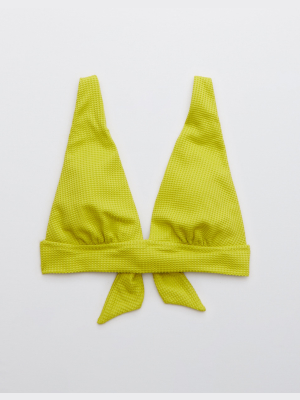 Aerie Waffle Tie Longline Triangle Bikini Top