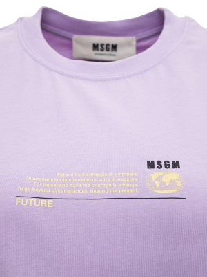 Msgm Logo Printed Crewneck T-shirt