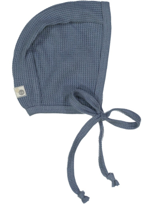 Lil Legs Waffle Bonnet - Dusty Blue