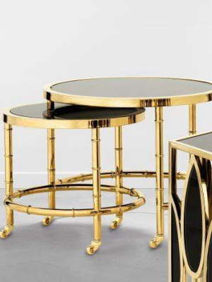 Eichholtz Nestor Side Table - Set Of 2 - Gold & Black