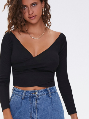 Surplice Crossover Crop Top