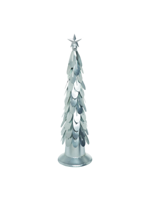 Transpac Metal 24 In. Silver Christmas Galvanized Petal Tree