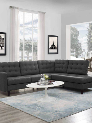 Era Upholstered Fabric Bumper Sectional Gray