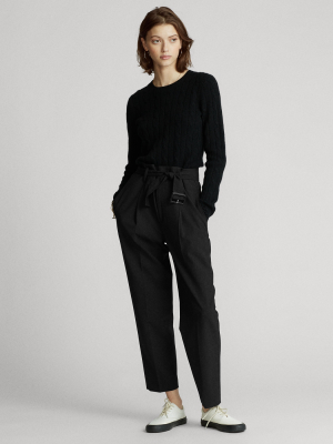 Belted Straight-leg Pant