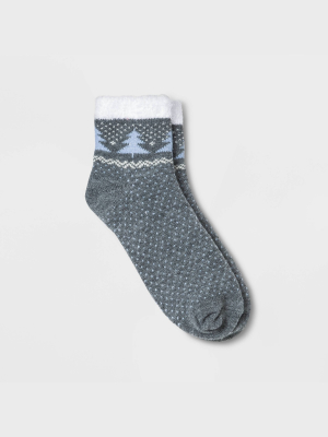 Women's Tree Double Lined Cozy Ankle Socks - A New Day™ 4-10