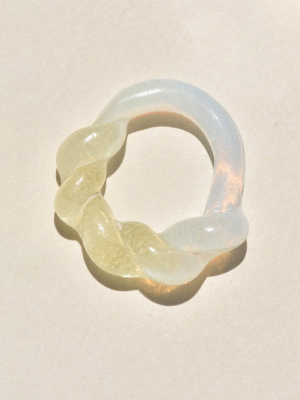 Sunshine / Opal Half Twist Glass Ring