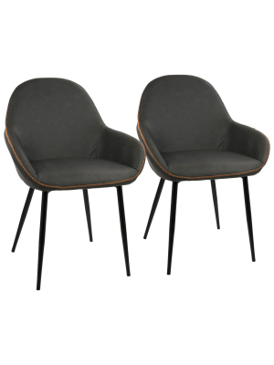 Set Of 2 Clubhouse Contemporary Dining Chair Black/gray - Lumisource