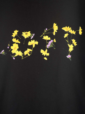 Off-white Floral Print Logo Hoodie