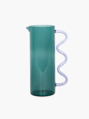 Wave Pitcher - Teal/lilac