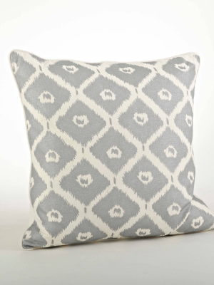 Ikat Design Down Filled Throw Pillow Silver - Saro Lifestyle