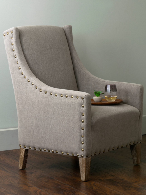 Cass Wingback Club Chair Gray - East At Main