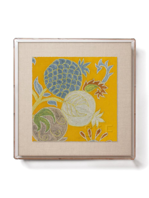 Golden Pomegranate Suzani - Mini Framed Print