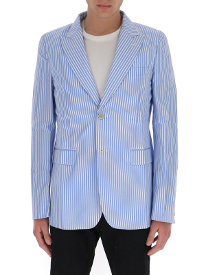 Comme Des Garçons Shirt Striped Flap Pocket Blazer