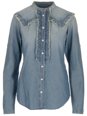 Golden Goose Deluxe Brand Ruffle Denim Shirt