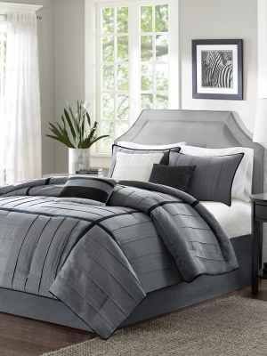 7pc Northridge Herringbone Comforter Set Gray