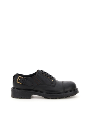 Dolce & Gabbana Lace-up Buckle Detail Derby Shoes