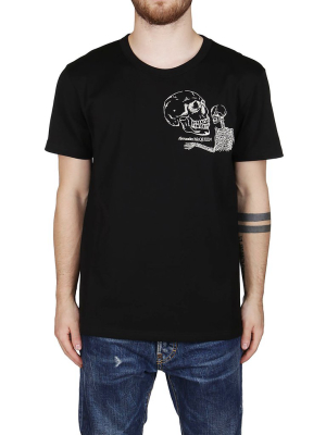 Alexander Mcqueen Skull Logo Printed T-shirt