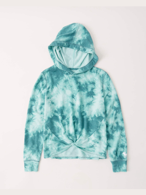 Tie-dye Twist-front Hoodie