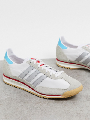 Adidas Originals Sl 72 Sneakers In White And Silver