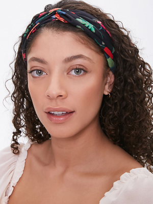 Tropical Floral & Leaf Headwrap