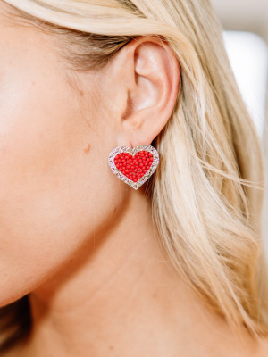 Treasure Jewels: Red Stud Heart Earrings