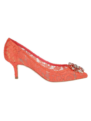 Dolce & Gabbana Taormina Lace Embellished Pumps