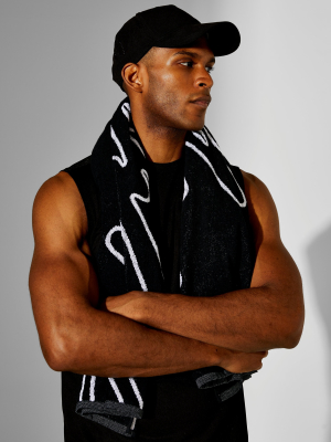 Signature Gym Black Sweat Towel