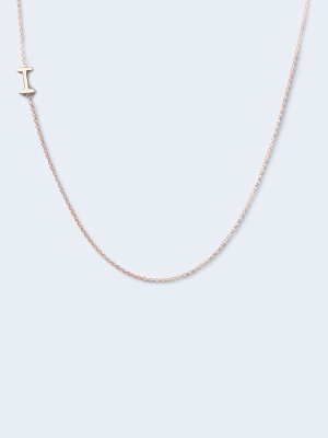 "i" Alphabet Letter Necklace In Rose Gold