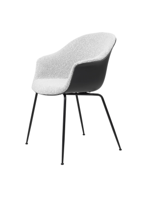 Bat Dining Chair - Black Matt Conic Base - Front Upholstered