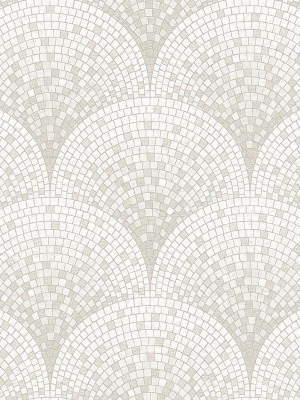 Bella Textured Tile Effect Wallpaper In Silver And Ivory By Bd Wall