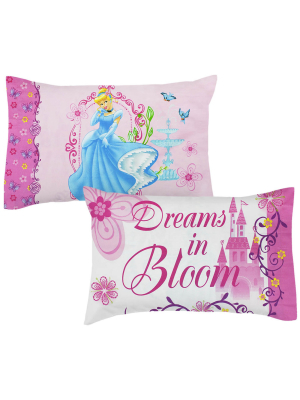 Pillowcases - Set Of 2 Dreams Bloom Cinderella Bedding Pillowcovers - Disney Princess..