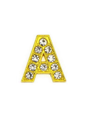 Pave Letter "a" - Gold Charm