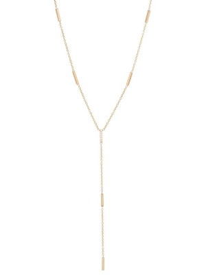 14k Pave Diamond Tiny Bars Lariat