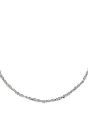 Sterling Silver Rope Chain Necklace - Silver (24")