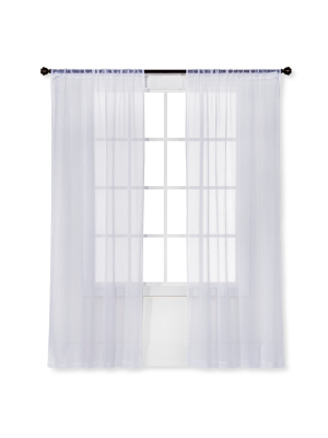 Crinkle Sheer Curtain Panel White - Room Essentials™