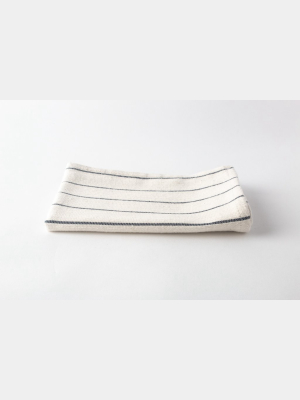Tpe 100% Cotton Natural W Navy Stripe Tea Towel