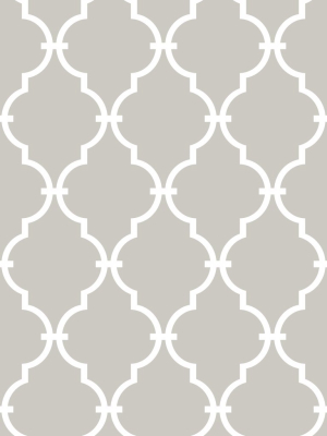 Modern Trellis Peel & Stick Wallpaper In Beige By Roommates For York Wallcoverings