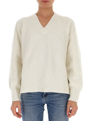 Michael Michael Kors V-neck Ribbed Sweatshirt