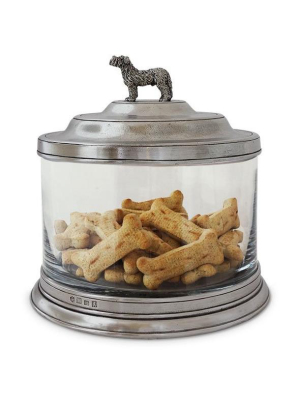 Glass Cookie Jar With Dog Finial