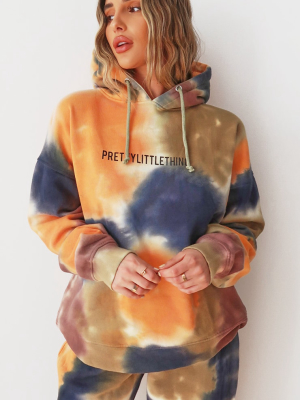 Prettylittlething Multi Oversized Tie Dye Hoodie