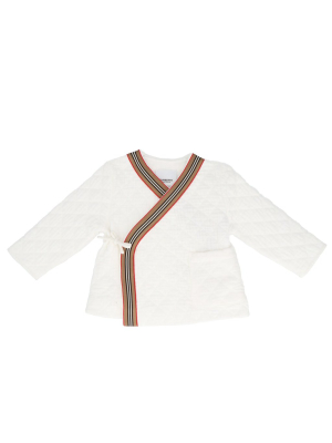 Burberry Kids Quilted Wrap Jacket